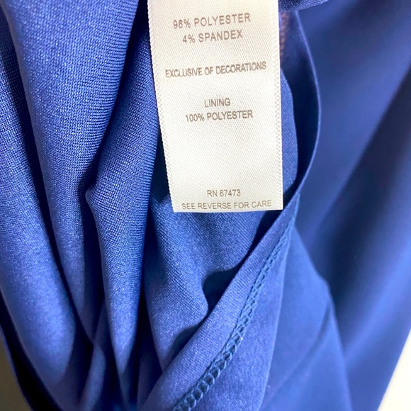 Navy Cocktail Dress with Jeweled Neck - Picture 12 of 14